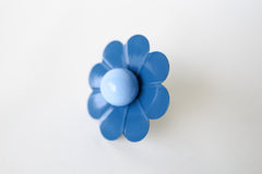 monochrome blue daisy drawer pull cabinet knob