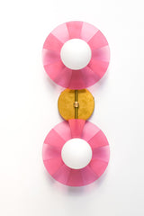 Modern colorful light fixture: The Circus Sconce in pink & Brass