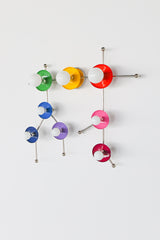 This Rainbow Gemini One wall sconce transforms the Gemini constellation into a bright, artistic lighting piece with multicolor discs and polished chrome detailing. The design feels equal parts astrology decor, modern art, and playful statement lighting, making it a strong fit for maximalist spaces, eclectic homes, kids’ spaces, and interiors that embrace color and personality. A great option for shoppers looking for a rainbow wall sconce, zodiac lighting, colorful modern wall art, or a unique fixture for a 