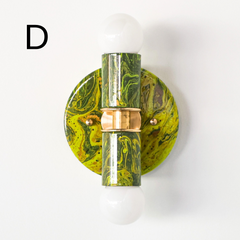 Green Tonal Marbled Small Thalia Sconces