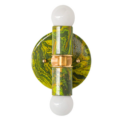 Green Tonal Marbled Small Thalia Sconces