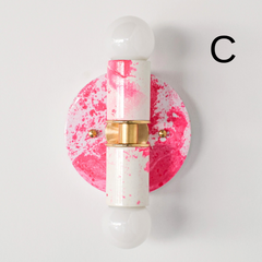 Hot Pink & White Marbled Small Thalia Sconces