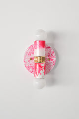 Hot Pink & White Marbled Small Thalia Sconces