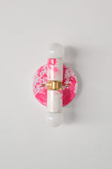 Hot Pink & White Marbled Small Thalia Sconces