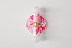 Hot Pink & White Marbled Small Thalia Sconces