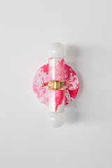 Hot Pink & White Marbled Small Thalia Sconces