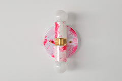 Hot Pink & White Marbled Small Thalia Sconces