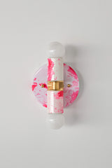 Hot Pink & White Marbled Small Thalia Sconces