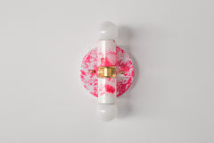 Hot Pink & White Marbled Small Thalia Sconces