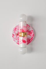 Hot Pink & White Marbled Small Thalia Sconces