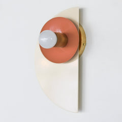 Peach & Cream geometric sculptural wall sconce for graphic bold interiors but neutral designs