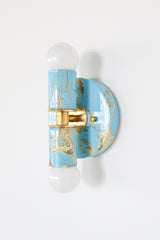 Celestial, Cream, & Gold Marbled Small Thalia Sconces