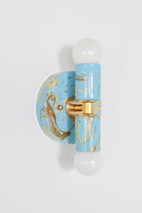 Celestial, Cream, & Gold Marbled Small Thalia Sconces