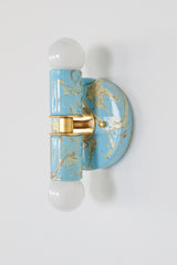 Celestial, Cream, & Gold Marbled Small Thalia Sconces