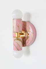 Mauve, Cream, & Gold Marbled Small Thalia Sconces