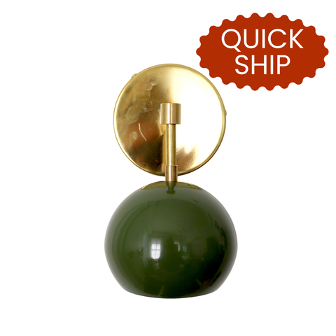 Quick Ship Loa Sconce with Olive Shade
