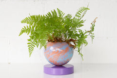 Orchid, Peach, & Light Blue Marbled Loa Planter