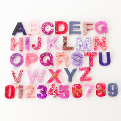 Pink & Purple Glitter Mix Letters