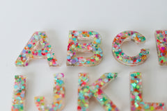 Pastel Multi-colored glitter letters