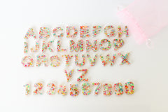 Pastel Multi-colored glitter letters