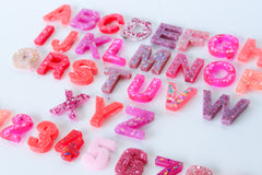 Pink & Coral Glitter Mix Letters