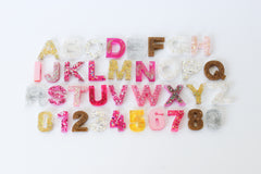 Pink, Gold, & Silver Glitter Mix Letters