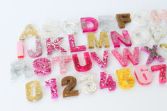 Pink, Gold, & Silver Glitter Mix Letters