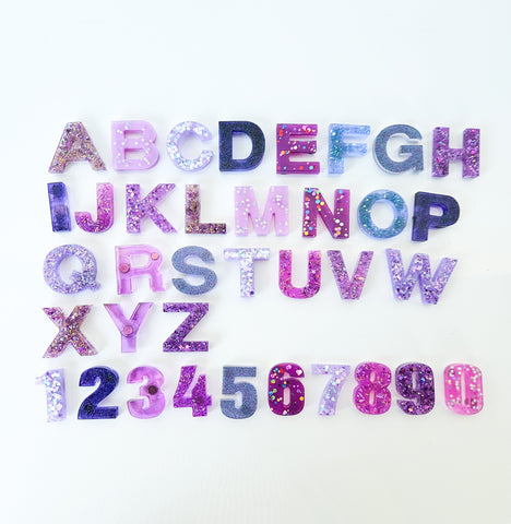 Purple Glitter Mix Letters