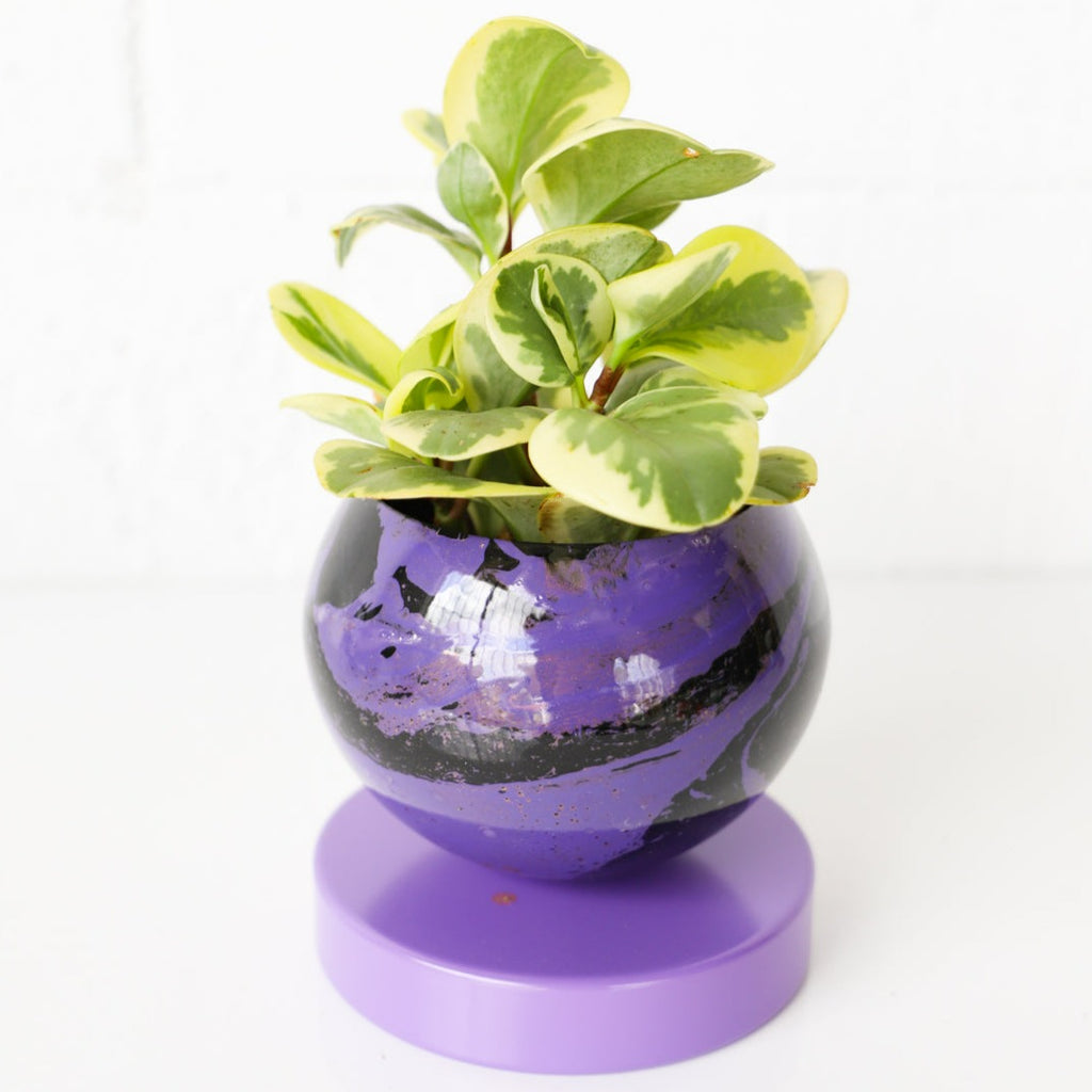 Purple & Black Marbled Planter