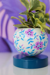 Blue & Purple Floral Loa Planter