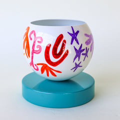 Rainbow & Teal Squiggle Loa Planter