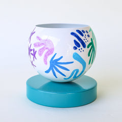 Rainbow & Teal Squiggle Loa Planter