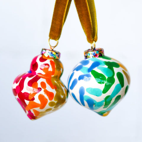 Rainbow Painted Ornaments Set