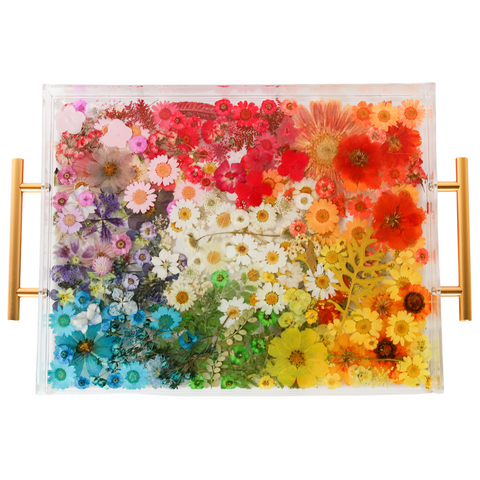 Rainbow Floral Tray