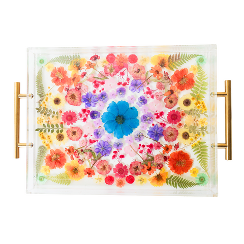 Rainbow Floral Kaleidoscope Tray