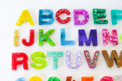 Rainbow Mix with Pink Letters