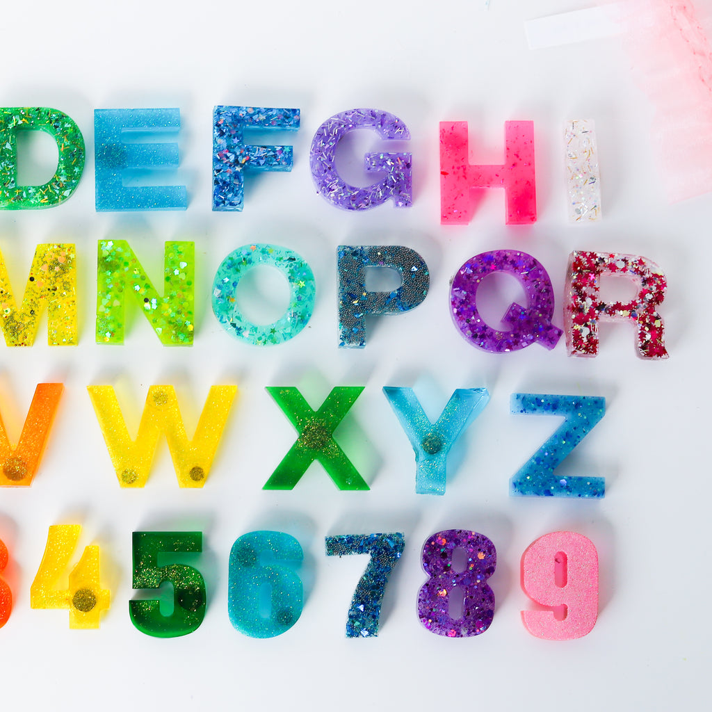 Recollections Iridescent Fabric Alphabet Stickers - Pink - Each