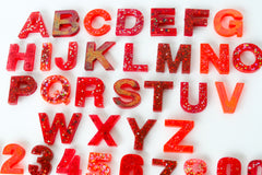 Red Glitter Mix Letters