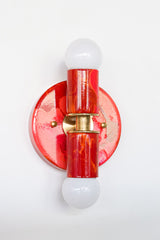 Red, Orange, & Pink Marbled Small Thalia Sconces
