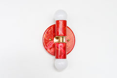 Red, Orange, & Pink Marbled Small Thalia Sconces