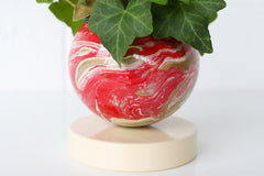 Red, Cream, & Gold Marbled Loa Planter