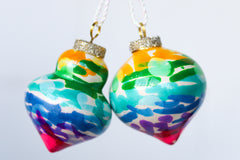 Shimmer Rainbow Painted Ornaments Set