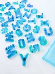 Teal & Green Translucent Letters