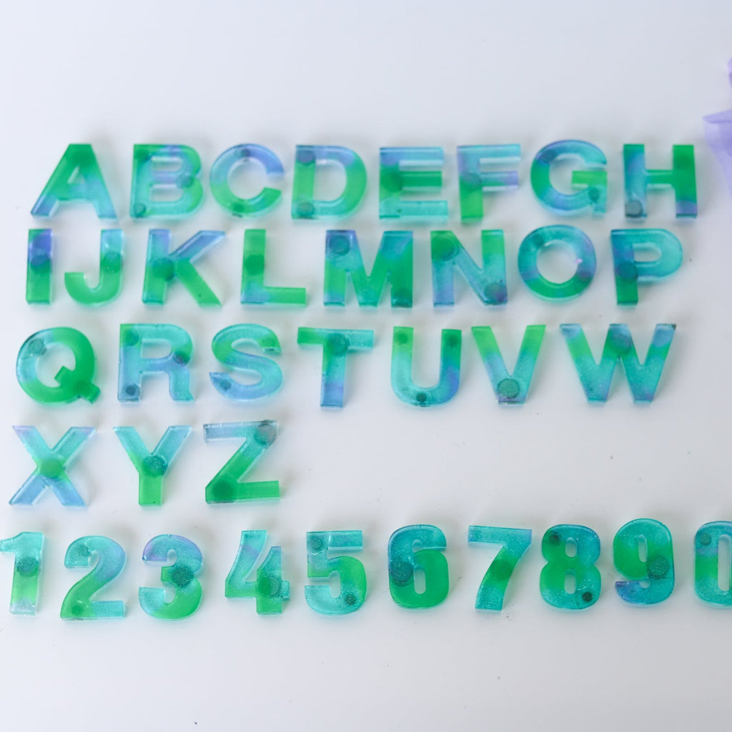 Translucent Teal & Green Letters
