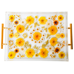 Yellow Floral Kaleidoscope Tray