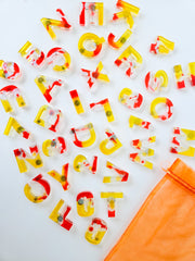Yellow & Red Translucent Letters