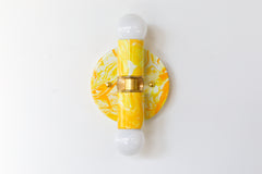 Yellow Marbled Small Thalia Sconce