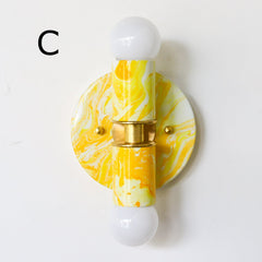 Yellow Marbled Small Thalia Sconce