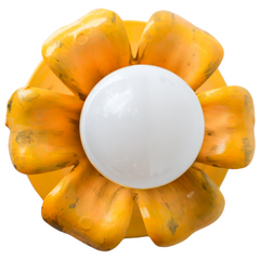 Golden Yellow Floral wall sconce or flushmount ceiling light fixture