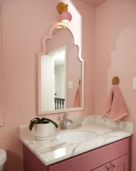 Loa Sconce with Blush Pink Shade